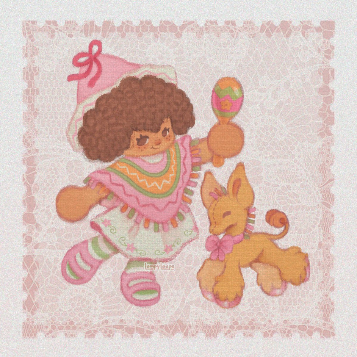lompyloops's tweet photo. café olé ˚୨୧⋆｡˚ ⋆ ☕🪇 qué preciosa muñequita, la adoro y también a burrito :3

#strawberryshortcake #cafeole #rositafresita https://t.co/mjySoknNhP