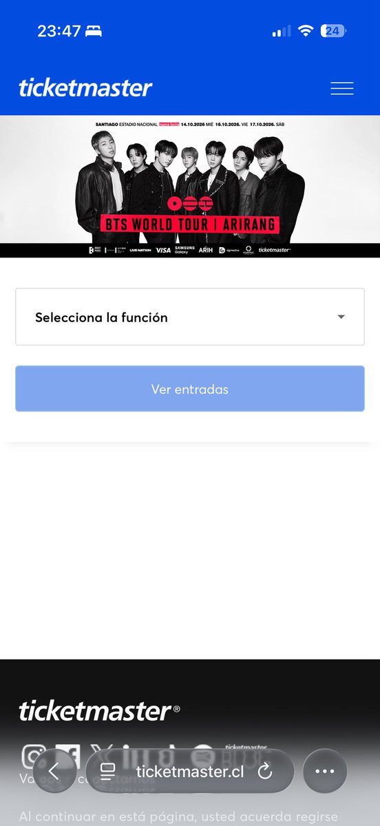 tncr____'s tweet photo. Fui pra Ticketmaster chile e lá tem bug q me faz sonhar também https://t.co/UcaYqqrti4
