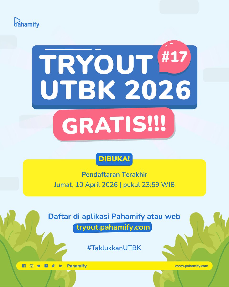 🥇Pendaftaran TO UTBK 2026 #17 GRATIS Dibuka🥇 Pendaftaran GRATIS ...