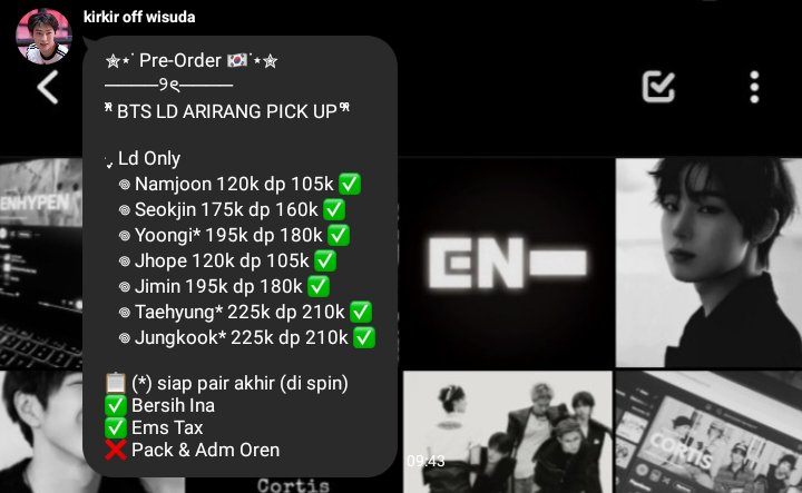 krustytrust's tweet photo. ✮⋆˙ Pre-Order 🇰🇷˙⋆✮
────୨ৎ────
^᪲᪲᪲ BTS LD ARIRANG PICK UP ^᪲᪲᪲

📋 (*) siap pair akhir (di spin)
✅ Bersih Ina
✅ Ems Tax
❌ Pack &amp; Adm Oren https://t.co/U66xWCJue8