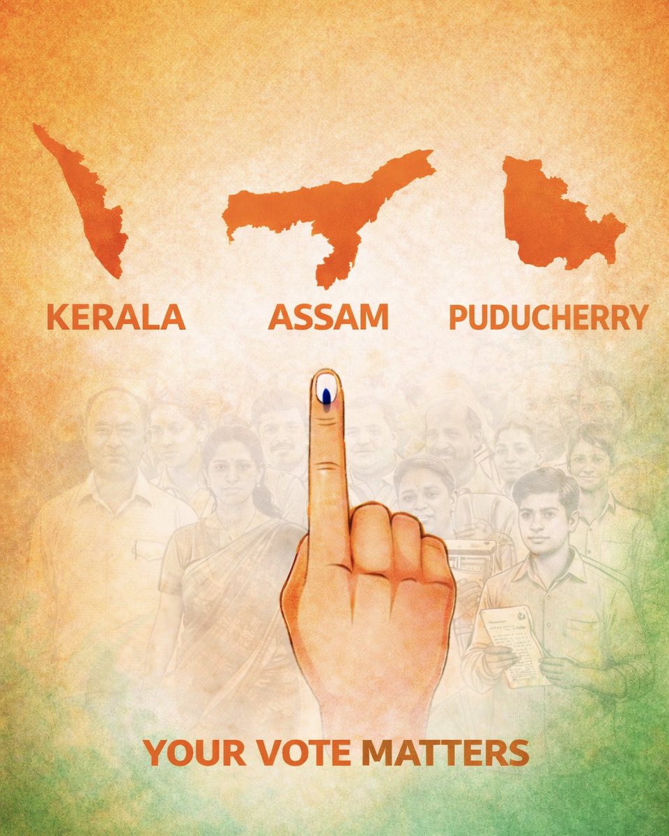 DrPrashantkorat's tweet photo. To my brothers and sisters of Kerala, Assam and Puducherry, today is an opportunity to shape your state’s future.

Your vote will decide the path of development, opportunities for youth, empowerment of women, and prosperity for every family.

Come out in large numbers and make your voice count.