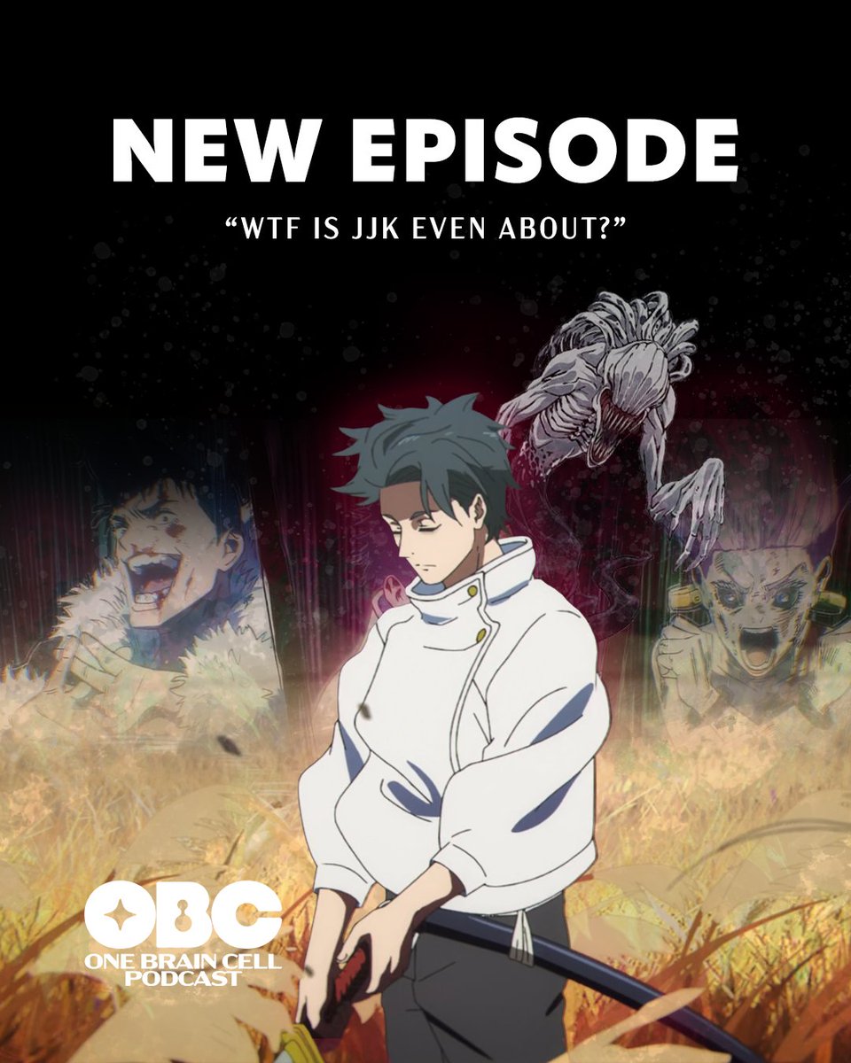 1braincellshow's tweet photo. Hello Anime Fans! We’re back this week discussing all things Jujutsu Kaisen! #jjk

Listen now and in the comments describe the plot of JJK using only emoji’s!
https://t.co/5F4u91A2g6 https://t.co/CqaXZgHLWi