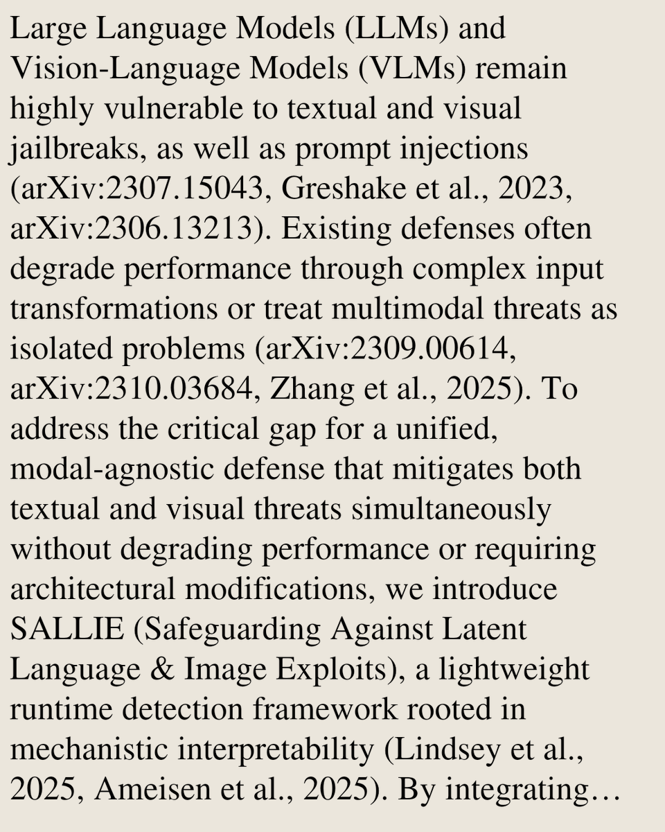 FSFG's tweet photo. SALLIE: Safeguarding Against Latent Language &amp; Image Exploits

Guy Azov, Ofer Rivlin, Guy Shtar
https://t.co/a6RDg0jKiD [𝚌𝚜.𝙲𝚁 𝚌𝚜.𝙰𝙸] https://t.co/a4hmNFqdZO