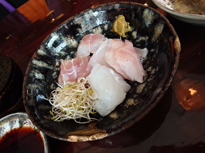 真鯛、スズキ、平目の刺盛り 