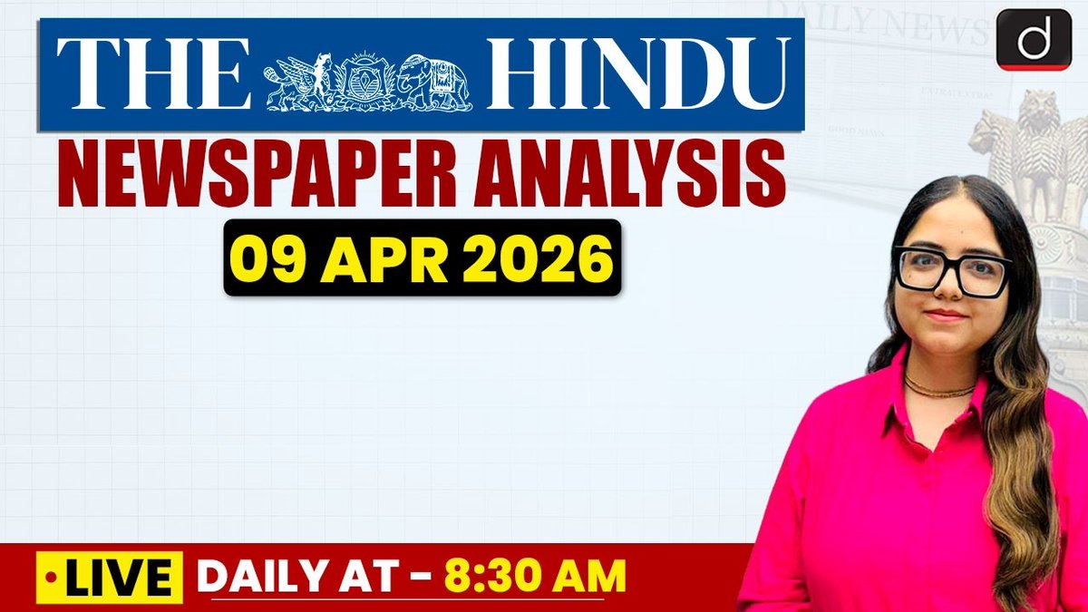drishtiiaseng's tweet image. The Hindu Analysis | 9 April 2026 | Current Affairs | UPSC | Drishti IAS English

Watch video: youtube.com/live/VJR-svLQh…

#TheHindu #NewsPaper #TheHinduAnalysis #UPSC #DrishtiIAS #DrishtiIASEnglish