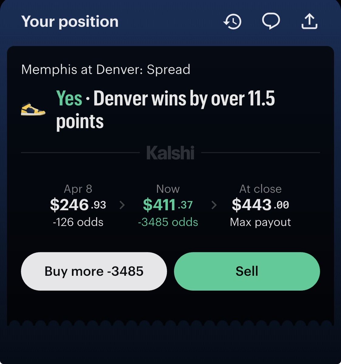 yikesVR's tweet photo. Nuggets cover the spread 💵 against the grizzlies https://t.co/L4blBRF1ox