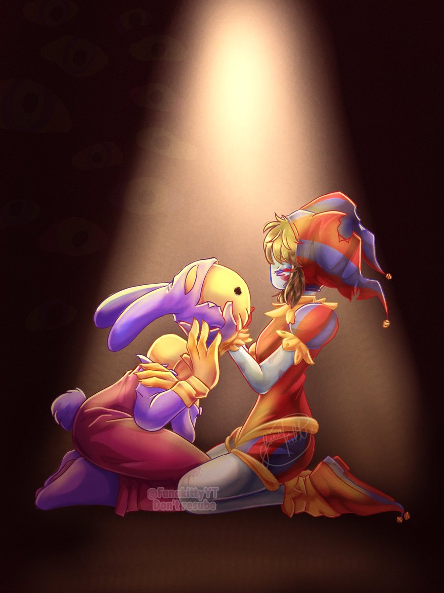 FanakittyYT's tweet photo. Vi varios dibujitos de este estilo y quise hacer el mío jijiji🎭

#digitalcircus #jax #pomni #digitalart https://t.co/63d9iqmYtt