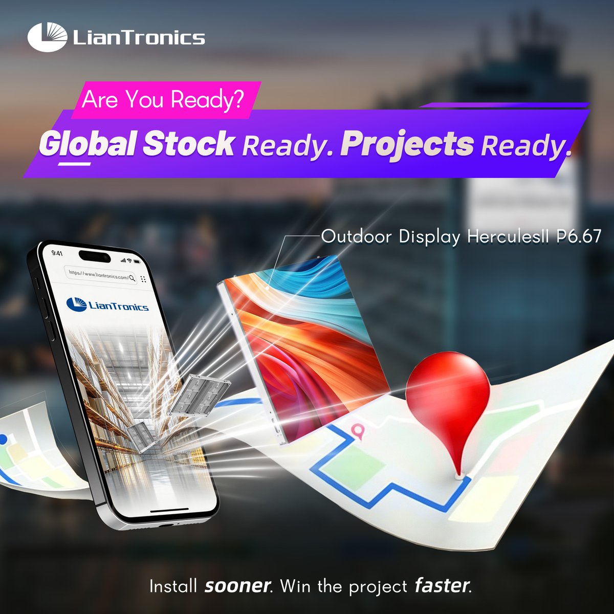 szliantronics's tweet image. Ever had a project timeline get tight because the screen delivery took too long?

With our Hercules II P6.67 outdoor display ready in global stock, partners can move much faster—from order confirmation to on-site installation.

#LianTronics #LEDDisplay #OutdoorLED