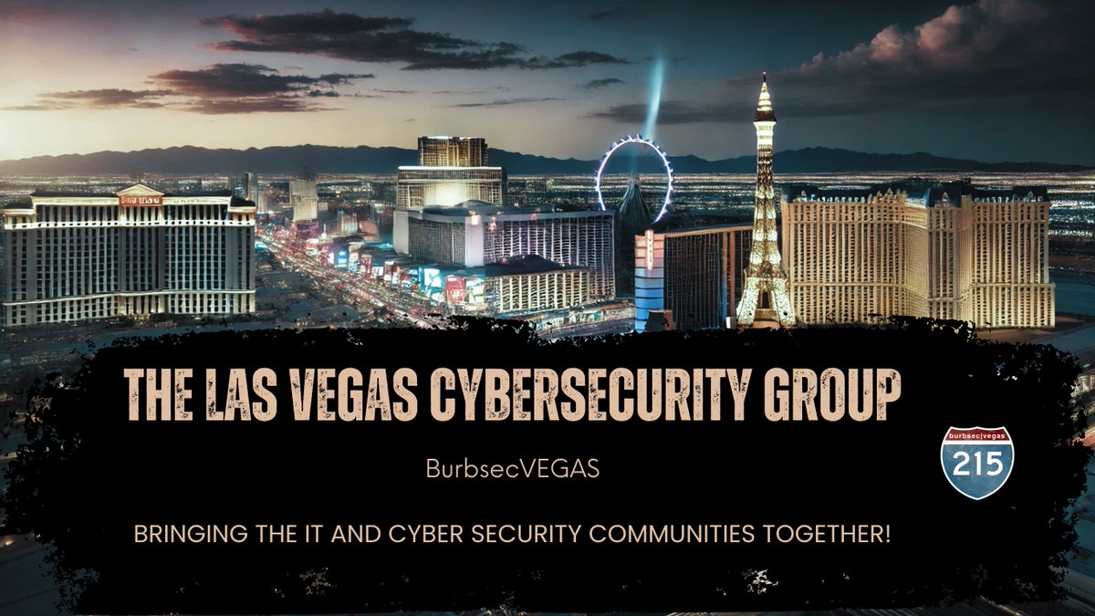 BurbsecVegas's tweet photo. We meet the 2nd Thursday of every month! Come join us! https://t.co/e1piaOQUWT #burbsec #defcon #blackhat #bsideslv #issa #lasvegas  @unlv https://t.co/jy4VH77Wt5