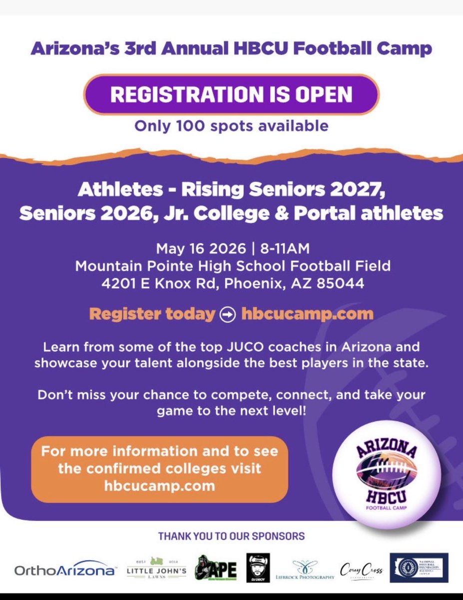 AZ HBCU FB CAMP tweet media