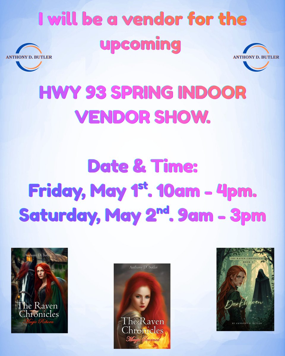 HWY 93 SPRING INDOOR VENDOR SHOW coming May 1st and 2nd! Hope to see you there!
#fyp #4you #author #bookstagram #vendorshow