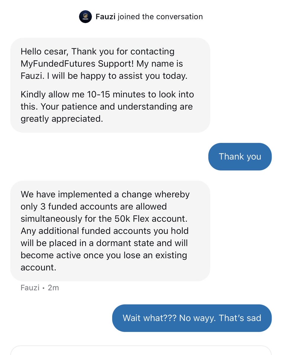 mrcoption's tweet photo. Only 3 accts?? @MyFundedFutures 

Firms keep adding restrictions instead of creating real opportunity.

Limiting traders to only 3 active funded accounts doesn’t “protect the firm”… it kills scalability and punishes consistency.

This is exactly why traders keep looking for alternatives like Topstep — simple rules, clear structure, and a model that actually supports growth.

The more complicated you make it, the more you push serious traders away.

There’s a reason Topstep stays #1. @Topstep