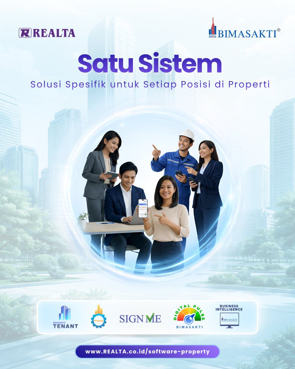 Realta_OneSol's tweet photo. Pengelolaan properti melibatkan banyak peran penting. Mulai dari Building Manager, Tenant Relation, Engineer, hingga Finance yang bekerja.

Bimasakti menghadirkan solusi yang dirancang sesuai dengan kebutuhan setiap posisi sehingga pengelolaan properti menjadi lebih efisien. https://t.co/ThV6e7UYpx
