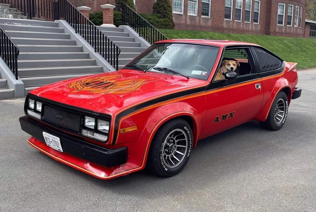 HappyMotorhead's tweet image. Like - Love - Leave? 

1979 AMC Spirit AMX — compact subcompact with sporty AMX trim, offered with four-cylinder or optional V8, boxy ’70s styling, quirky collectible charm, and a growing fanbase among classic car enthusiasts. 

#ClassicCars