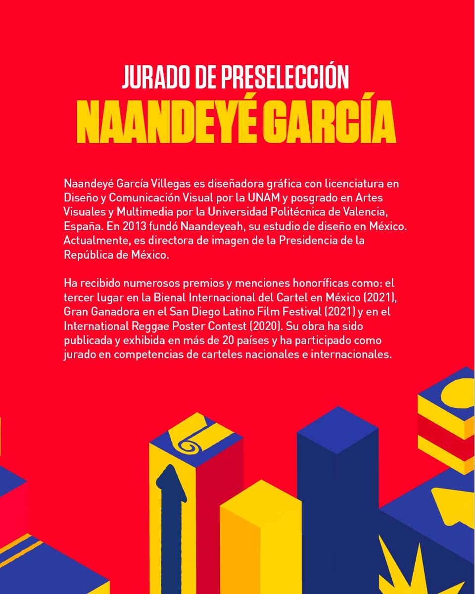 ecposterbienal's tweet photo. Naandeyé García Villegas -Mexico
Gracias Naandeyé García Villegas por ser parte Ecuador Poster Bienal 2026. ¡Es un honor contar contigo!
Jurado de Preselección
México 🇲🇽
#ecuadorposterbienal #JuradoEPB #preseleccion #posterdesigning https://t.co/Gc5JIAxLKX