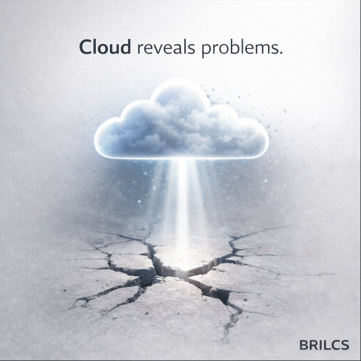 BRILCS's tweet photo. Cloud transformation fails for the same reason AI does.

Technology isn’t the constraint. Structure is.

Migration without clarity creates complexity.
Cloud amplifies the operating model.

Without alignment, scale breaks.
With it, cloud becomes leverage.

#CloudTransformation https://t.co/m6goDTtebi