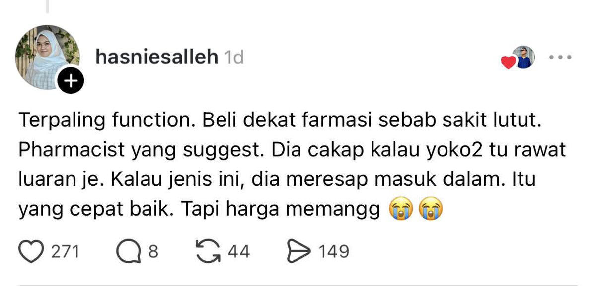 araaqifa's tweet photo. Kalau parents korang selalu sakit lutut, lenguh, ada gout.. belikan this gel. Macam Yoko Yoko tapi lagi cepat hilangkan sakit sebab dia meresap sampai ke dalam.￼ https://t.co/kk4jmTmsmF