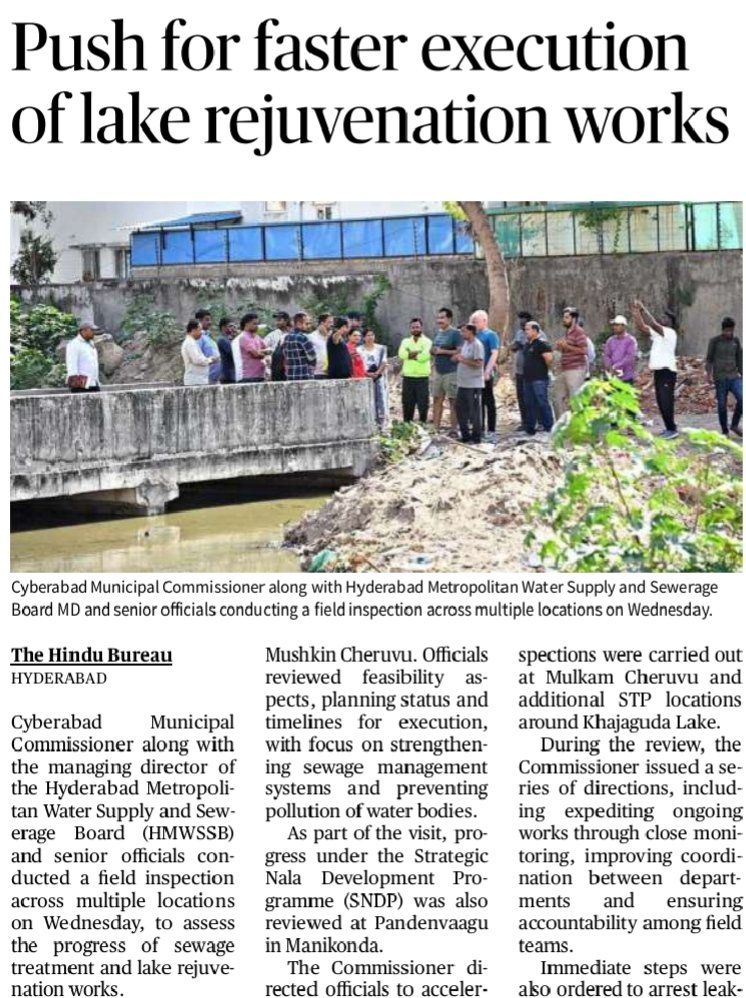 revanthannanews's tweet photo. 🔔 #HYDRAA Cracks Down on Lake Encroachments
🔹Probe ordered into Taj Banjara Lake grabbing &amp;pollution
🔹Officials warn of road built within Full Tank Level
🔹Illegal structure blocking Bhoiguda road demolished
@Comm_HYDRAA #Hyderabad #LakeProtection #Telangana
@DeccanChronicle https://t.co/whVwPhfBlj