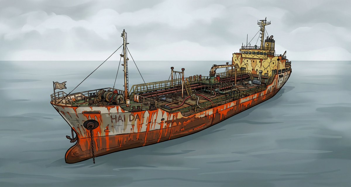 SeaLightFound's tweet image. 🕵️Two days ago we revealed how the "HAI DA" -- loitering just off the east coast of 🇲🇾#Malaysia's Johor state near 🇸🇬#Singapore -- isn’t what she claims to be (a 53‑meter Tanzanian tanker). 🚩

Underneath that false identity is an 88‑meter chemical tanker built in 1992, still