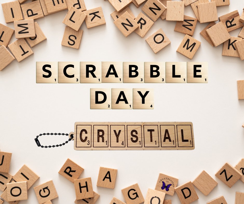 3CRYSTALLIZED's tweet image. Happy National Scrabble Day! 🎲✨

Spelling it out with my custom laser-engraved tile keychain!  Whether you're a word nerd or just love a classic vibe, these make the perfect personalized accessory.
Email crystal@3crystallized.com to get yours today! 🦋

#ScrabbleDay #CustomMade