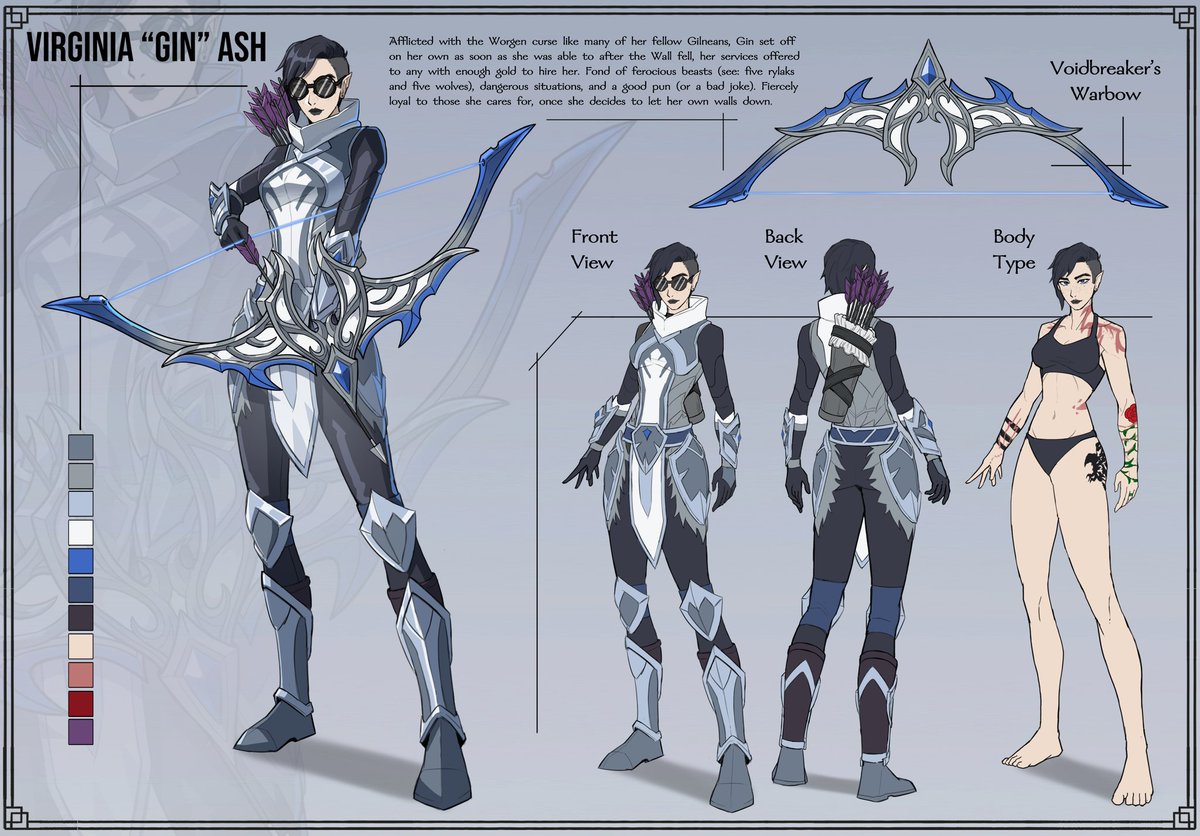 NeonLaboratory's tweet image. Character sheet for Virginia "Gin" Ash
Comms by @WorginArts 

Thank you for using our service
#neonlab #characterhseet #oc #fantasy