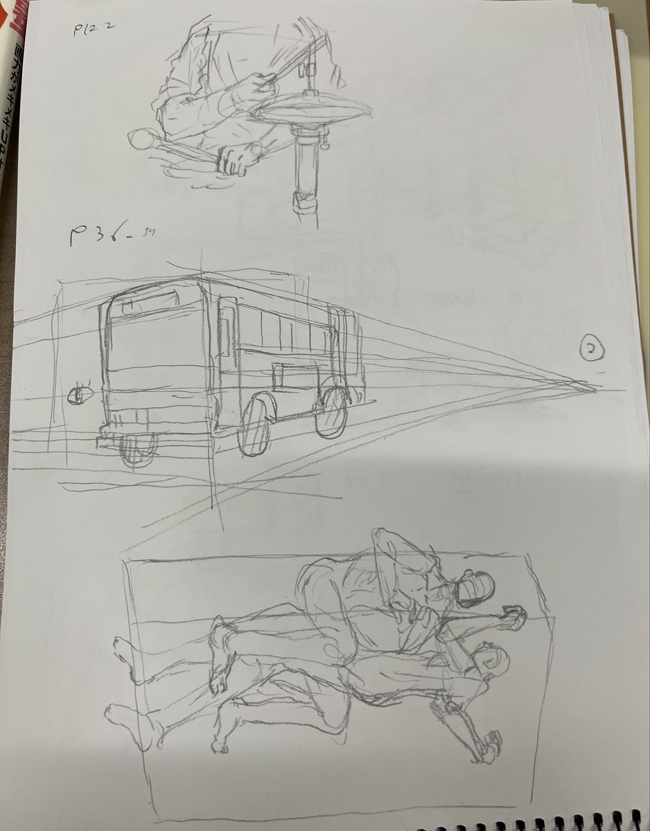 【#日々描く #絵次郎  395日目】
2025.3.9〜
・手の描き方p122
・パース塾 p36
・ポーズデッサン 
・今日の模写
キュウべぇ 