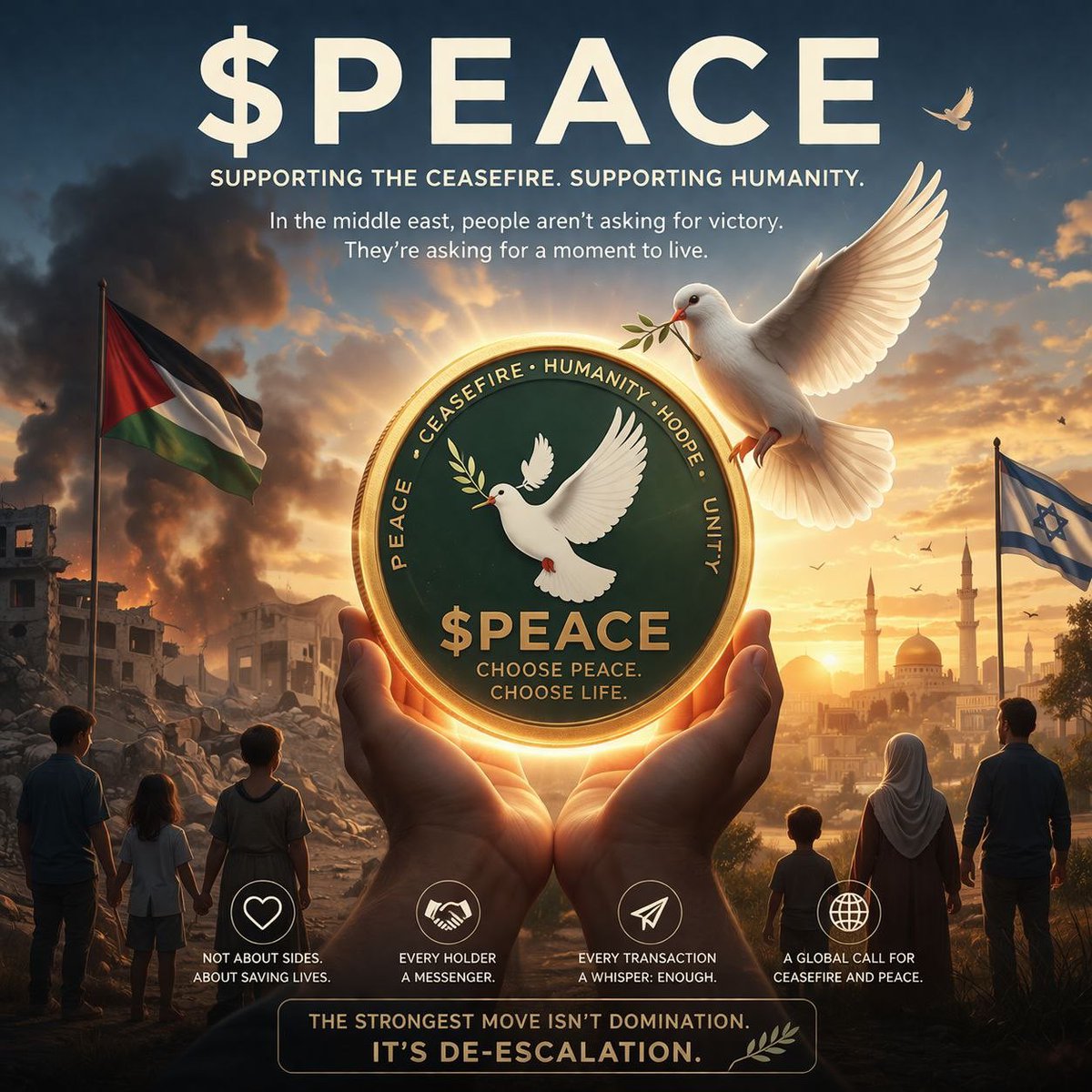 🌍 Today feels different 🌍 

While everything moves fast 
while the world stays loud.

Some things still matter.

People.
Hope.
The future we’re all trying to protect.

$PEACE isn’t just something you watch.
It’s something you feel.

⏰ Launch: 2:00 PM UTC
📅 April 9, 2026

Your
