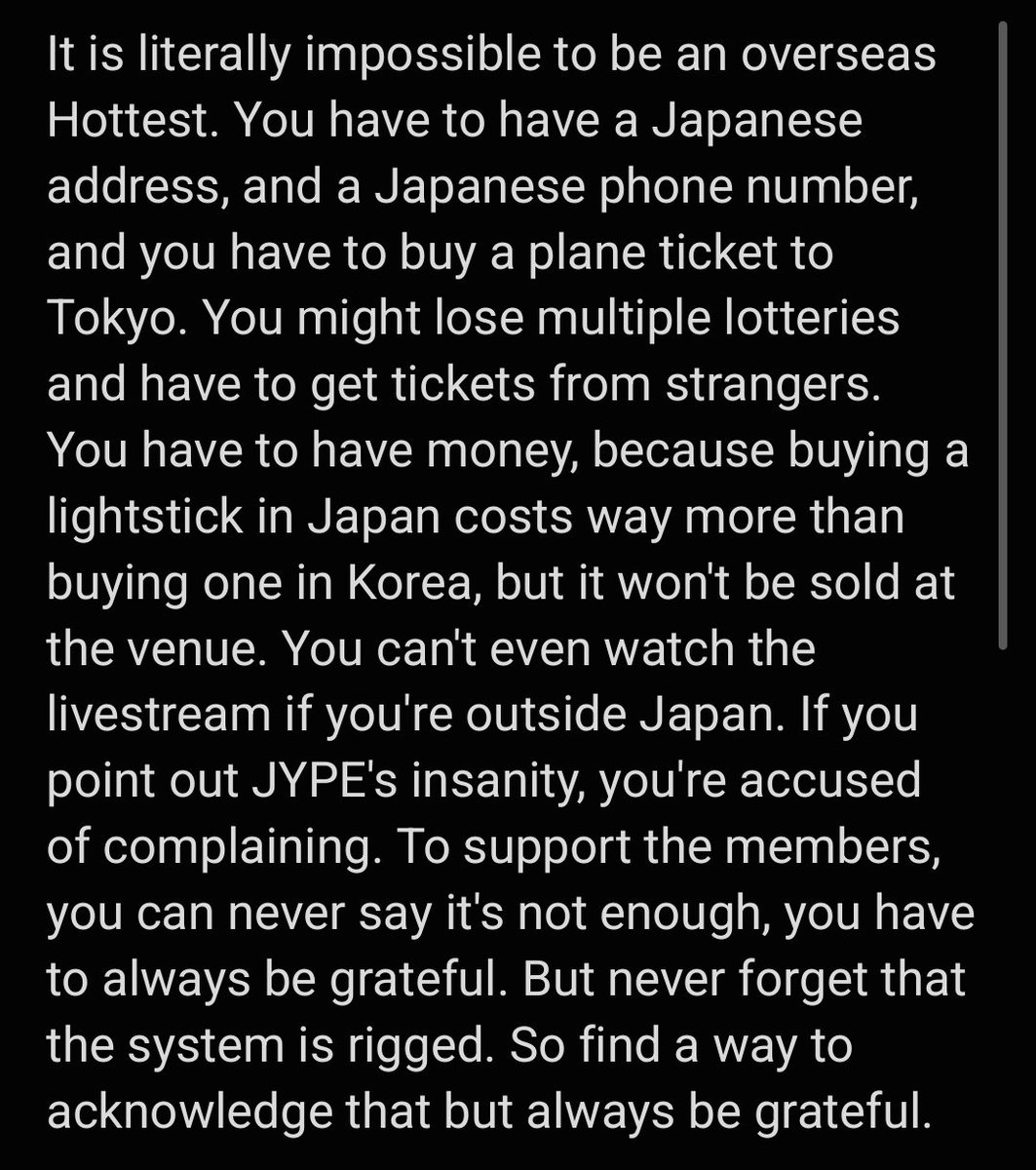 They'll take international fans' money for membership and merch but we're practically shut out of concerts and livestream. Even Japanese fans had a hard time winning lotteries and upgrades. Damn, being a Hottest really isn't easy for anyone. 

#2PMForAllFans
#2PM_THE_RETURN