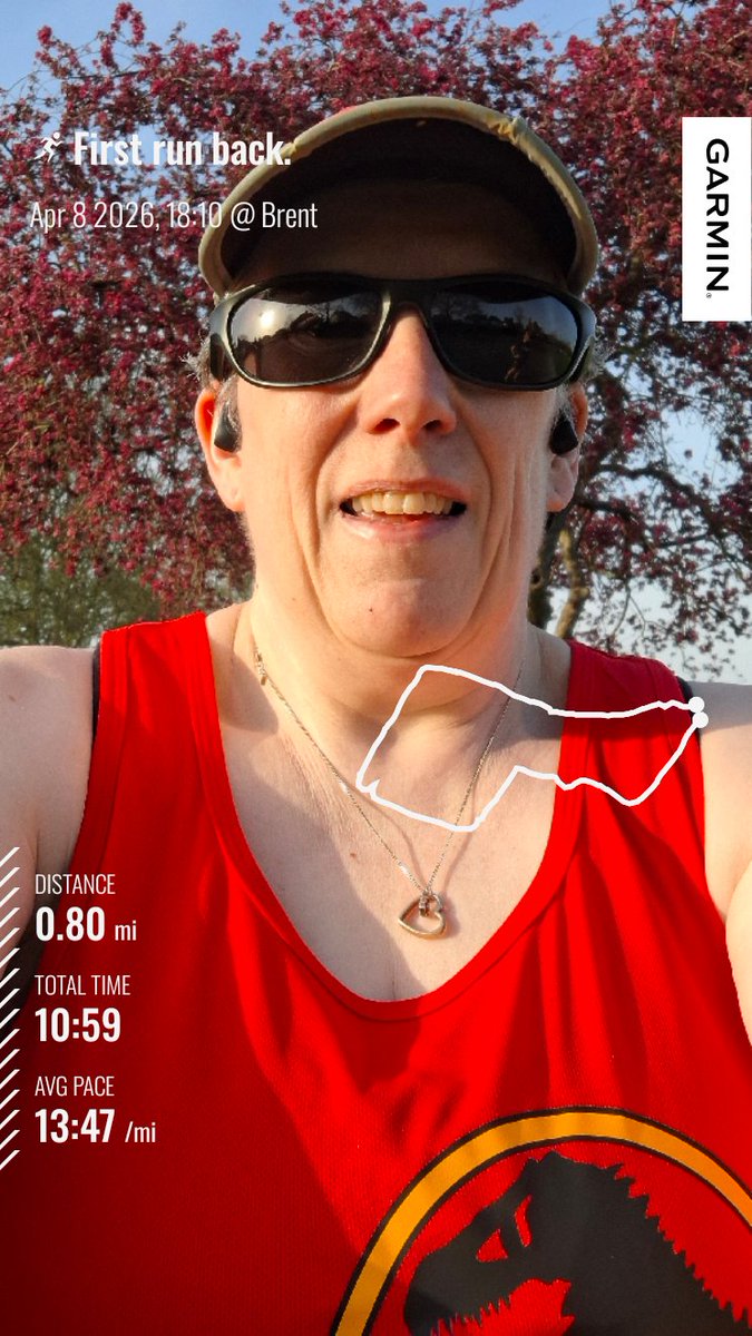 lesmis1's tweet photo. @RickKelsey Bought new running trainers yesterday &amp; then did my first run. No expectations, just see how far I can run. Also then did a run for 0.5 miles downhill towards hotel. Total mileage 1.3 miles. Not bad for a first run after 4 months of not running. https://t.co/q5b49VEbst