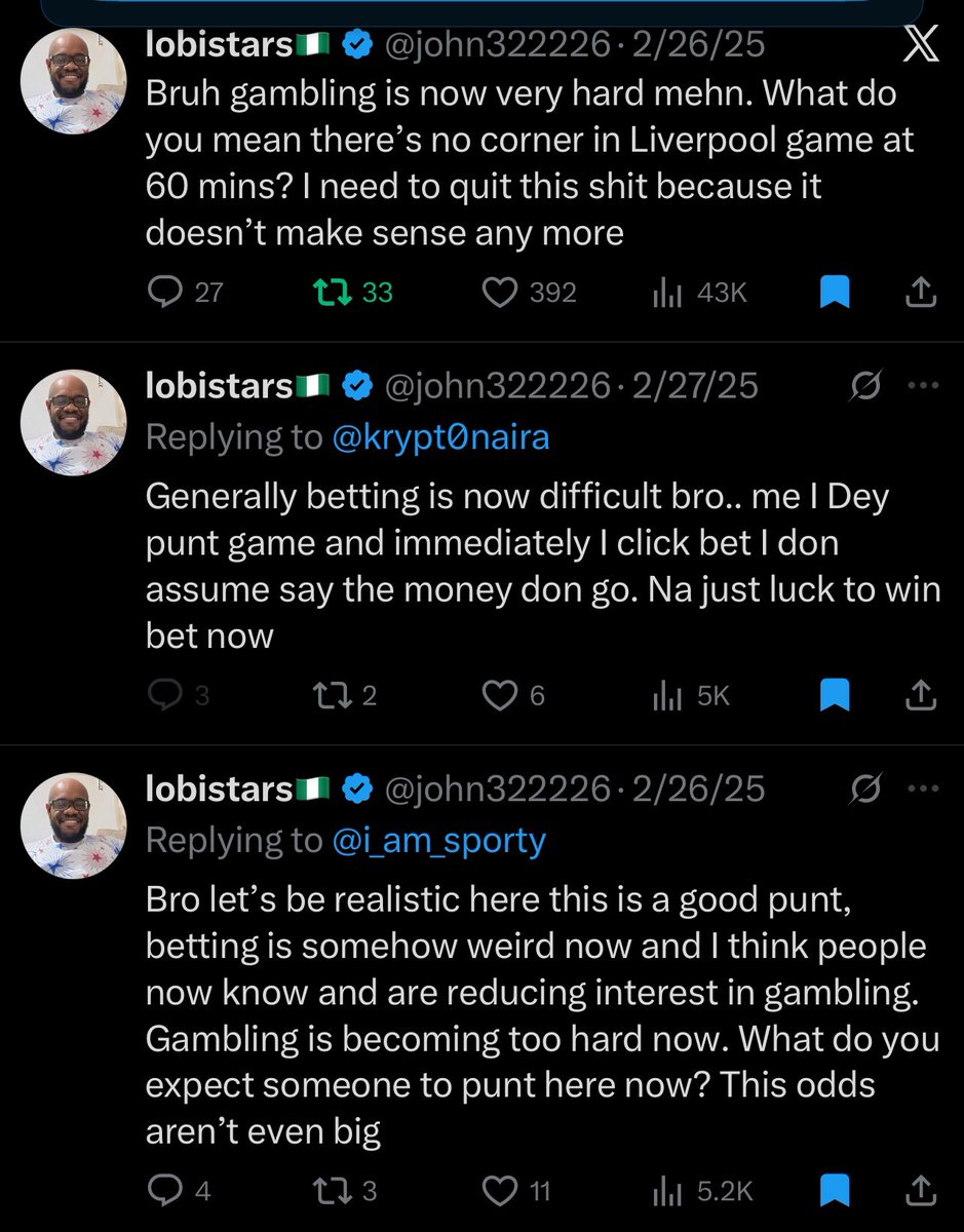I was already preaching gambling addiction and telling people to stop it before I blew up with Atalanta.

I was very consistent and luck found me one of those days with my Atalanta ranting tweets