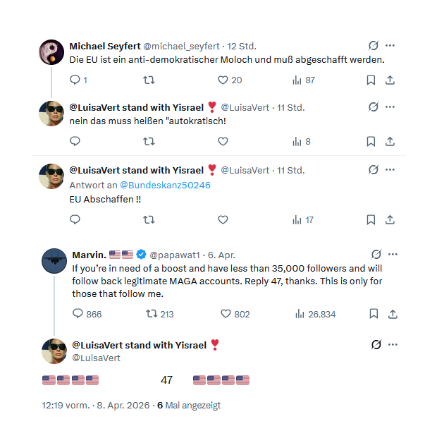 Demoguardian's tweet photo. In der Vergangenheit bin ich oft pro-jüdischen Konten gefolgt, die sich jetzt als EU-Gegner und Trump-Fans herausstellen. Die EU ist für mich Familie. Und wenn jemand meine Familie zerstören will, werde ich doch etwas säuerlich und blocke.

Ihr dürft das gerne anders sehen.😘 https://t.co/ZCQqcV6SRV