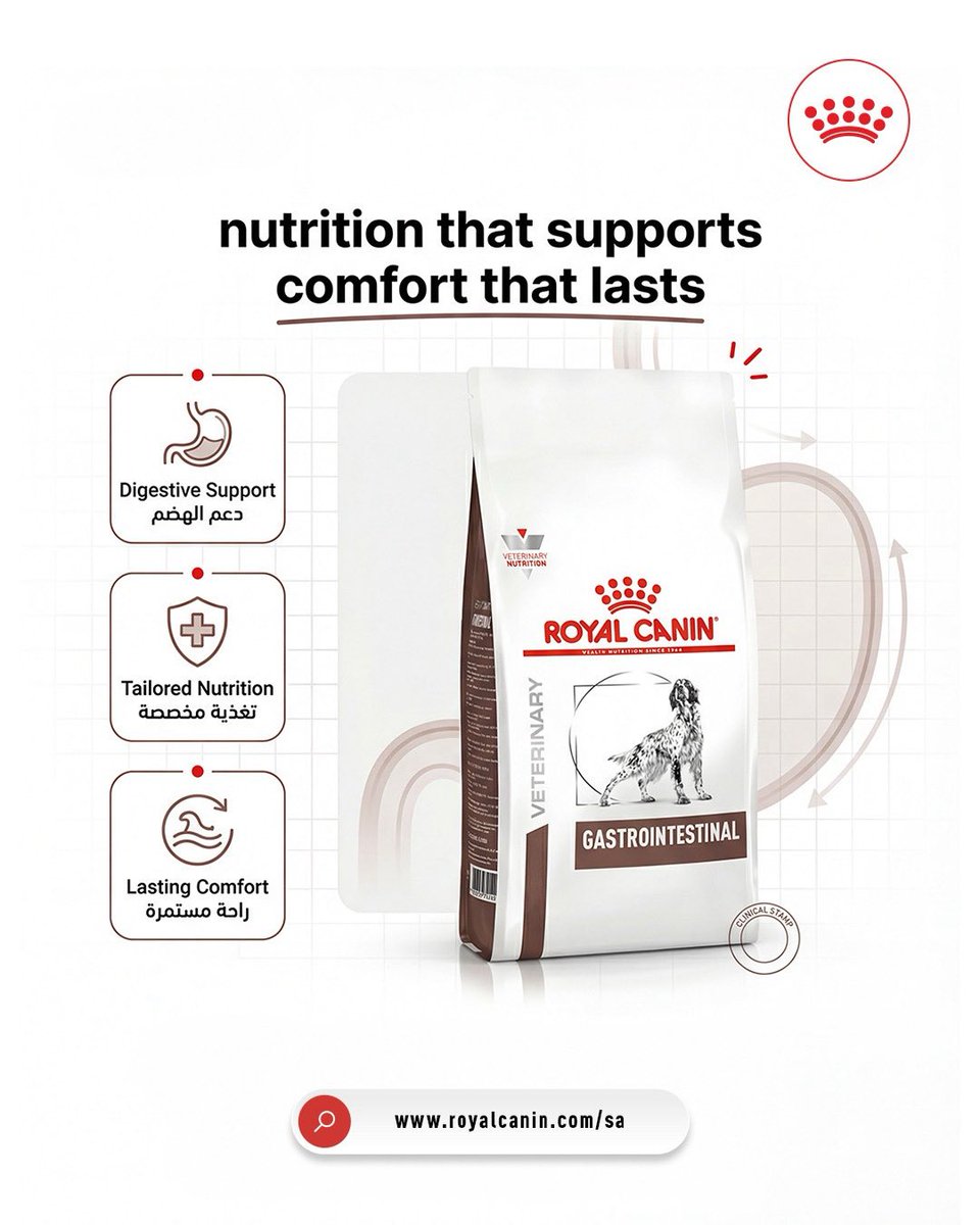 ادعم الجهاز الهضمي لاليفك البالغ بحمية غذائية مخصصة له من #رويال_كانين ✨

Support your adult pet’s digestive system with a tailored diet for them from  #RoyalCanin ✨
#PetCare #Cats