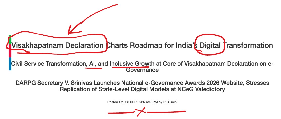 gjsontake's tweet photo. 🚨UPSC TRAP ALERT 

Don’t get confused between similar-sounding declarations!

Visakhapatnam Declaration
👉Focus: Digital Transformation, AI, e-Governance

Vellore Declaration
👉Focus: Healthcare (Type 5 Diabetes awareness &amp; research) https://t.co/h1sjvRtcsG