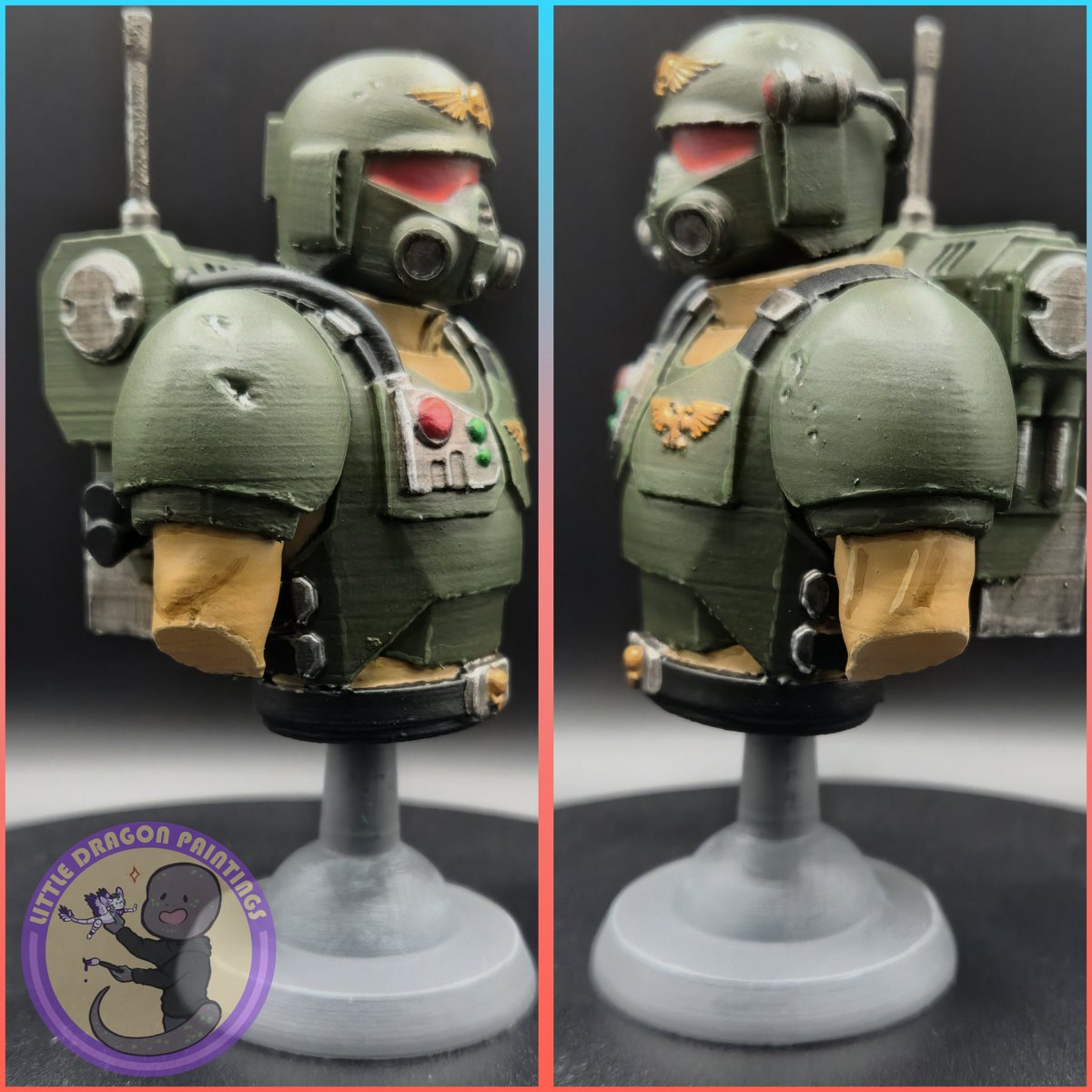 PaintingsDragon's tweet photo. Hey everyone, just wanted to show of my latest finished project. A small bust of a cadian shock trooper. A little different from my normal project but still enjoyed doing it. ^^

#painting #warhammer40k #cadia #cadiastands #painting #status https://t.co/mxAqZELn2s
