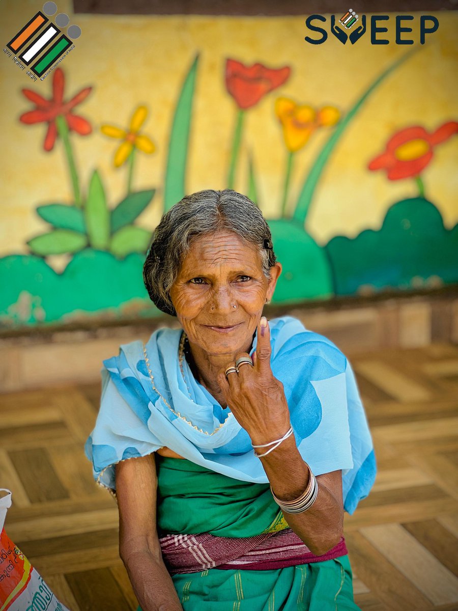 ECISVEEP's tweet image. “I cast my vote, did you?” 🇮🇳

A proud voter showcases her inked finger after fulfilling her duty in #Kerala.

Don’t wait, head to your polling station and make your vote count!

It’s a day of duty and responsibility. ✨

#LetsVote #KeralaElections2026 #ECI