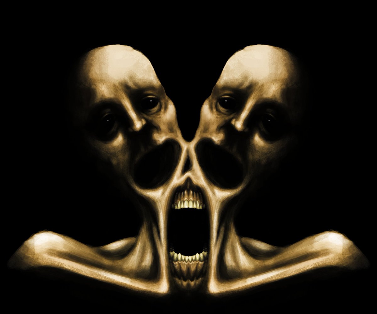 lotze2888's tweet photo. @t_anairo Me considero artista de terror (_lotze__ en ig)  y generalmente mi inspiración  viene de emociones como el miedo, tristeza, enojo, etc. pero procesadas a través elementos visuales, eso termina generando el horror naturalmente. 
Las pesadillas también ayudan, así hice este jsjsjs https://t.co/3kEzoQqnlL