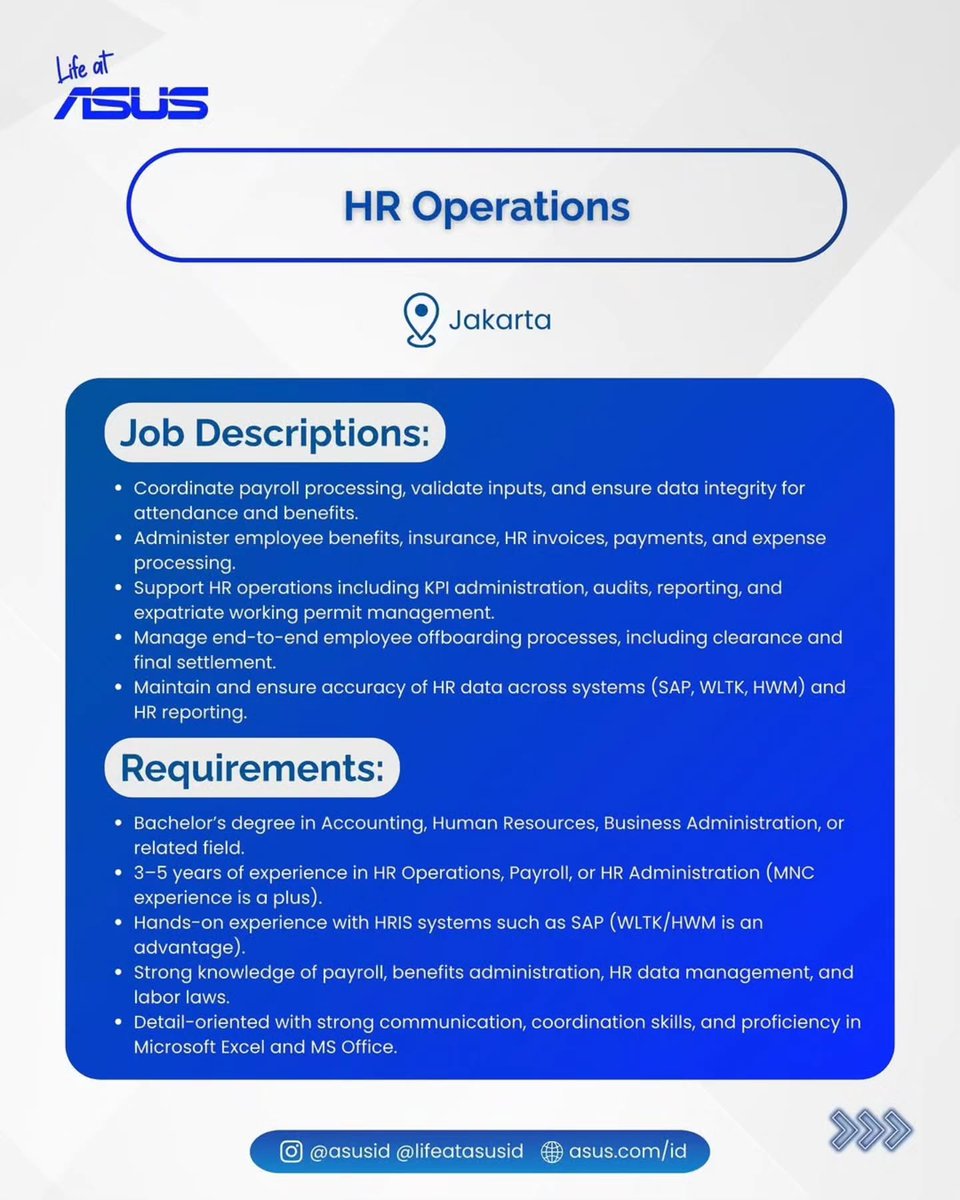karirfess's tweet photo. ASUS is hiring!

Loker tersedia untuk berbagai posisi.. https://t.co/wI95OxBlkT