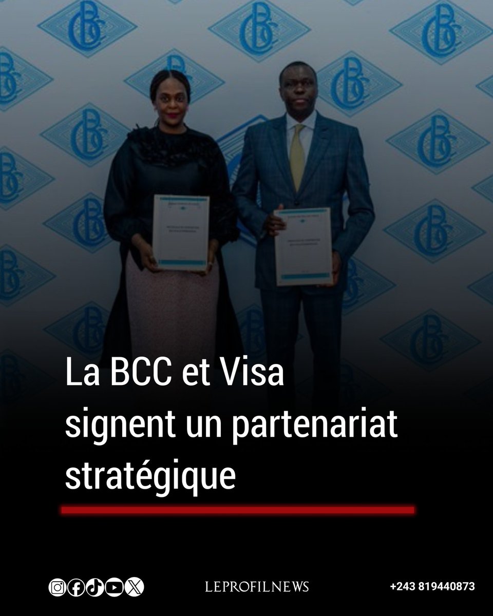 #RDC : la banque centrale du Congo et Visa viennent de trouver un accord stratégique pour accélérer les paiements numériques et renforcer l’inclusion financière en RDC.
#BCC #VISA #Digitalisation #RDC #InclusionFinanciere