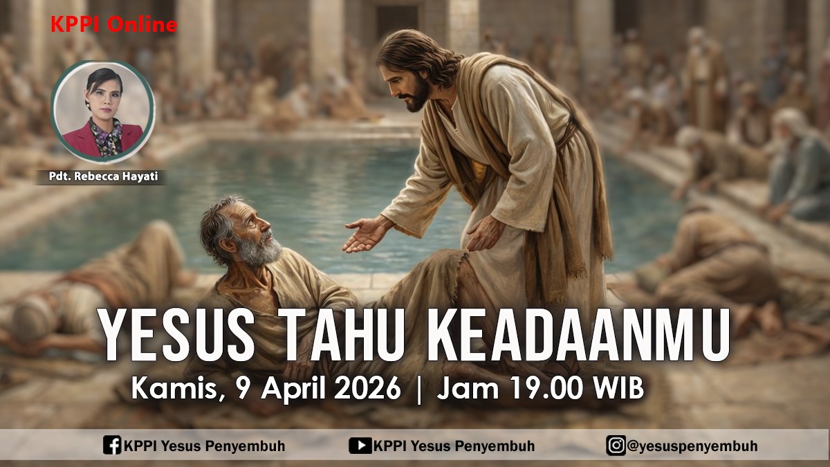 Yesus_Penyembuh's tweet photo. Syalom!             
Tahukah Saudara bahwa Tuhan Yesus sanggup menyembuhkan dan memberikan jalan keluar bagi permasalahan hidup Saudara?        

KPPI ONLINE YESUS PENYEMBUH:        
Kamis, 9 April 2026     
Pukul: 19.00-20.00 WIB        

LIVE STREAMING KPPI YESUS PENYEMBUH https://t.co/4ZasEOmJ3H