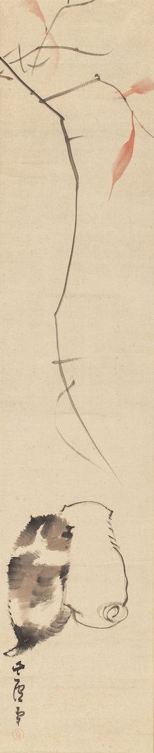 それから「枯木狗子図」。まさかの2匹とも後ろ姿という、唯一無二の