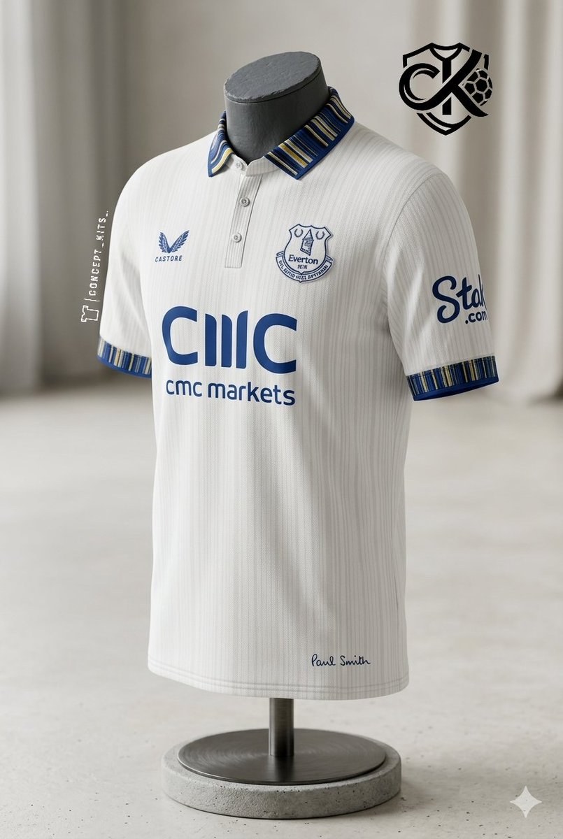 concept_kits_'s tweet image. Castore have collaborated with Paul Smith. What if @CastoreEngland extend that to their football kits. My @Everton concept away kit

#everton #efc #coyb #nsno #utft #evertonians #toffees #thetoffees #goodisonpark #evertonstadium #bramleymooredock #efcfamily #bluearmy #evertonfc