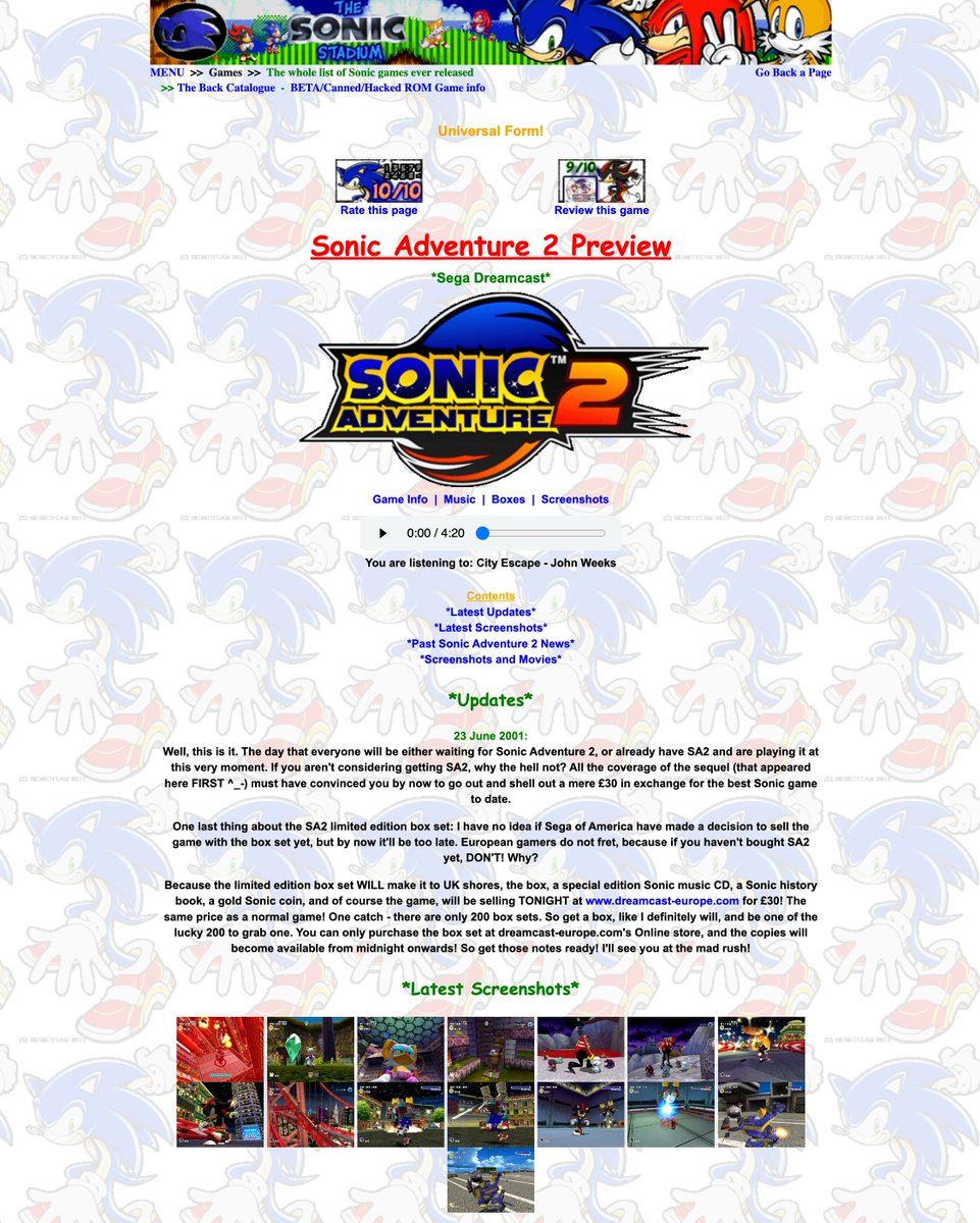 Sonic Stadium ✪ Sonic the Hedgehog News & Forums tweet media