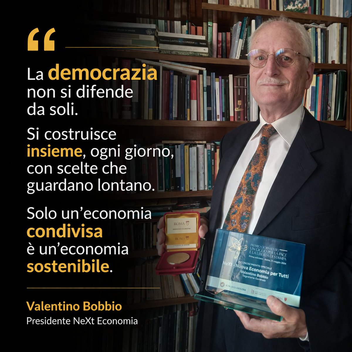 NeXteconomia's tweet photo. La democrazia non si difende da soli: si costruisce insieme, ogni giorno.

Solo un’economia condivisa può essere davvero sostenibile e generare valore per tutti.

Ripartiamo da partecipazione, comunità e bene comune.

#NeXtEconomia #EconomiaCivile #Democrazia #Sostenibilità https://t.co/GX0fLVmJVE