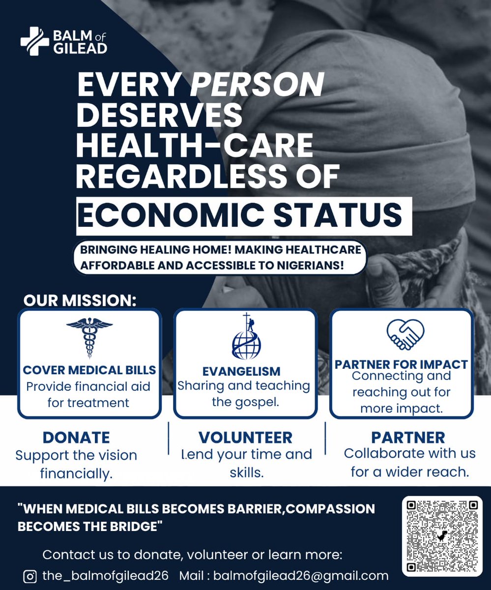 OOmogbehinmi's tweet photo. https://t.co/q099bII2Xp 

HEALING WITHIN REACH CAMPAIGN

We are pleased to announce the launch of the Balm of Gilead Medical Fund — a compassionate initiative aimed at providing critical medical support to indigent patients who would otherwise be unable to access care. https://t.co/QcDkXhyI1d
