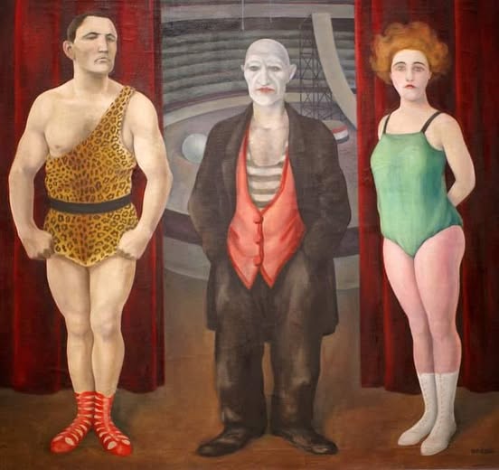 humanpilot's tweet image. Zirkusbild (Circus Painting), 1925 by Otto Griebel #art #artists