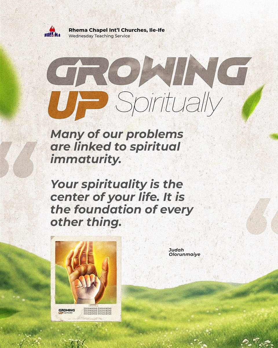 RhemaChapelxIfe's tweet photo. Your environment won’t grow you—your decisions will. 🌱

🙏🏾 From Wednesday’s teaching with Judah Olorunmaiye at Rhema Chapel, Ile-Ife.

#SpiritualGrowth
#RhemaIfe
#MaturityMatters
#WednesdayTeaching https://t.co/Z3FkhbN3OS