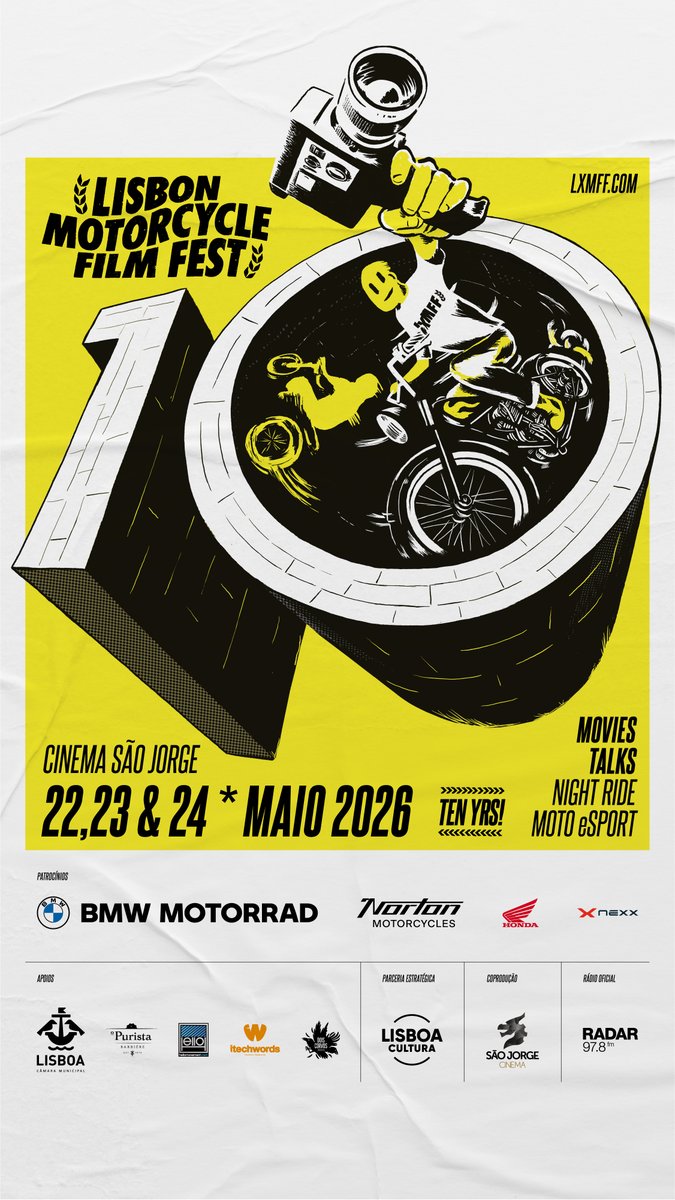 LxMFF's tweet photo. Lisbon Motorcycle Film Fest 10th Edition 📽️ 22, 23 &amp; 24 of May at @CinemaSaoJorge in #Lisbon 🎬🏍️ More info: https://t.co/uVKRJJjJRy

#LisbonMotorcycleFilmFest #Movies #Motorcycles #LxMFF #MotorcycleCulture https://t.co/RokB9FVstS