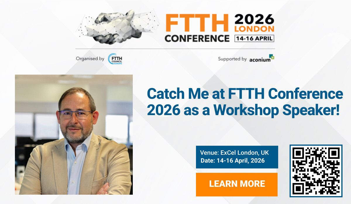 optaresolutions's tweet image. ✈️ London calling! Optare’s General Manager, Luis Alves, takes the stage at the #FTTHConference 2026. 🇬🇧

He will be discussing how tech &amp;amp; standards drive the #Wholesale journey alongside elanta and @CityFibre.

📅 April 14 | 14:00h
📍 Workshop Room 4

See you there! ☕