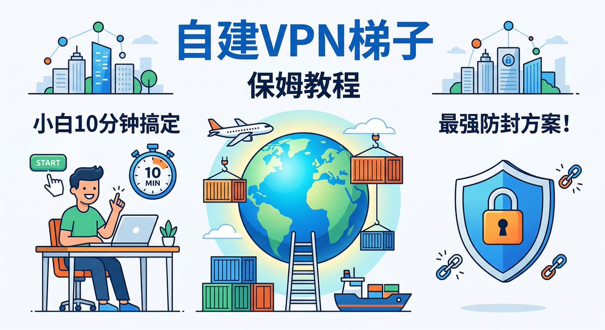 jimohuoshan's tweet photo. 🔥自建VPN代理，保姆级教程，小白10分钟搞定，最强防封方案

首先明确一个核心要点：

你自建梯子的核心诉求是什么？如果只是为了上外网看看信息，看看片

那真心不建议自建VPN，10分钟也麻烦，不如直接买个安全便宜的梯子完事儿

如果自建梯子是为了稳定、各种防封，那这篇教程适合你 https://t.co/XXTdkWFJqh