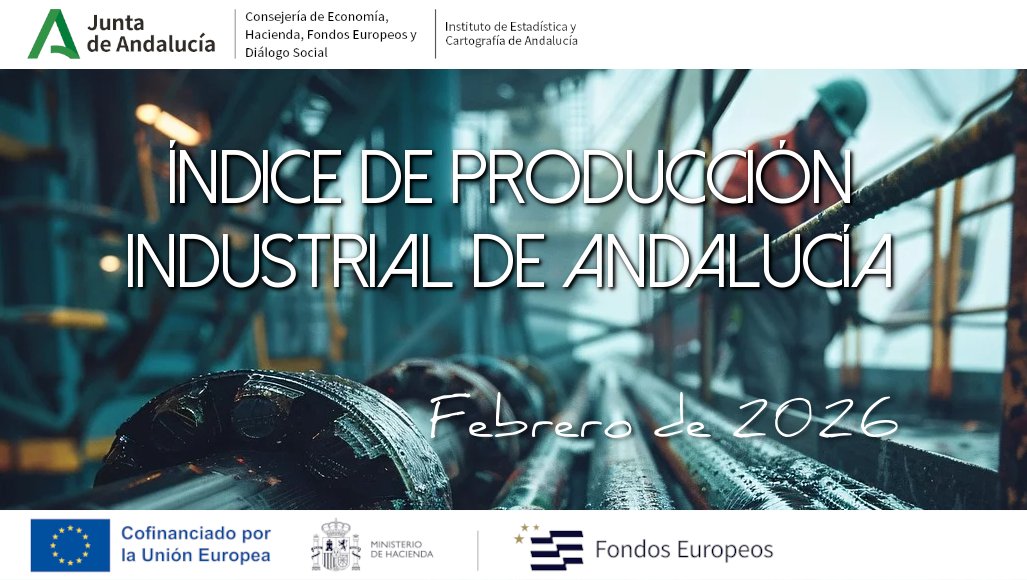 IECA_Andalucia's tweet image. 🧑‍🏭Índice de Producción #Industrial de Andalucía correspondiente a febrero 2026
🏭Mide la oferta de bienes producidos mensualmente por la #industria andaluza
juntadeandalucia.es/institutodeest… #IPIAN #FEDER